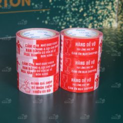 Combo 6 cuộn băng keo hàng dễ vỡ trắng đỏ giá rẻ